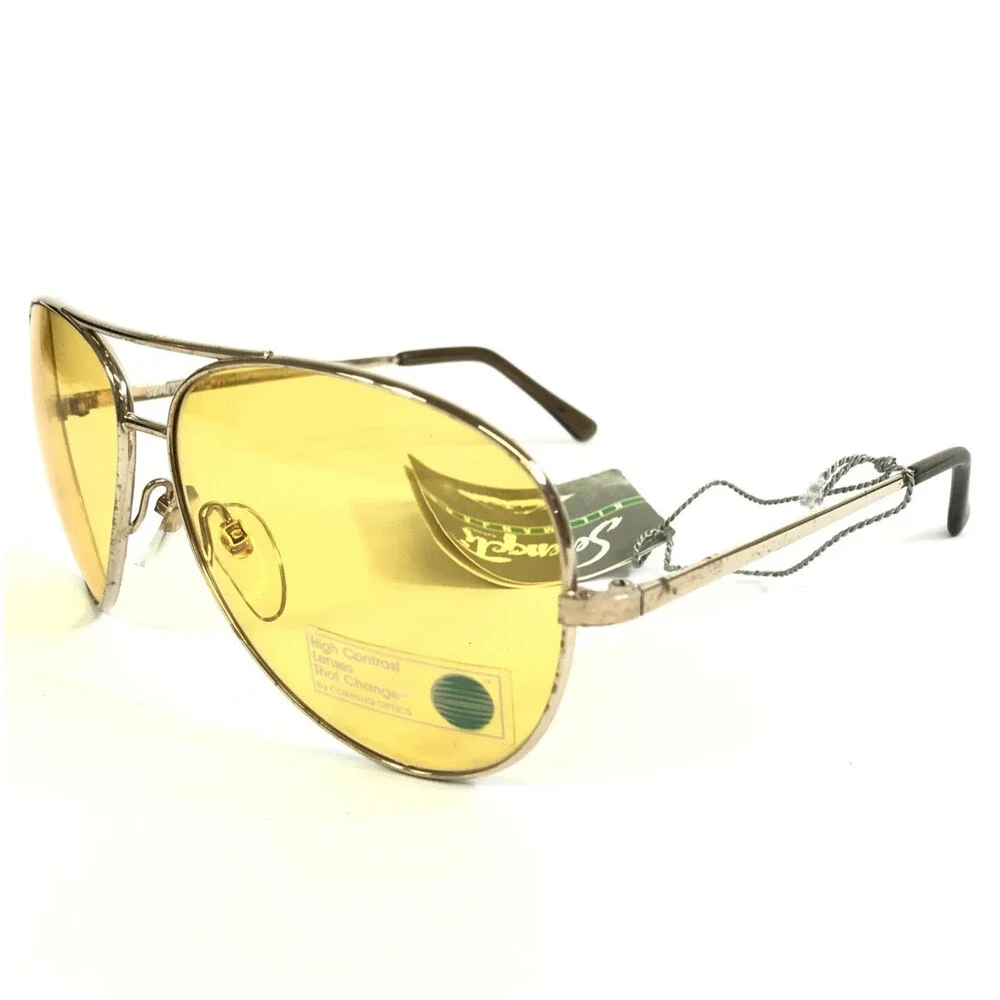 Vintage Serengeti Sunglasses Mens 5123S Kilimanjaro Gold Aviator Yellow